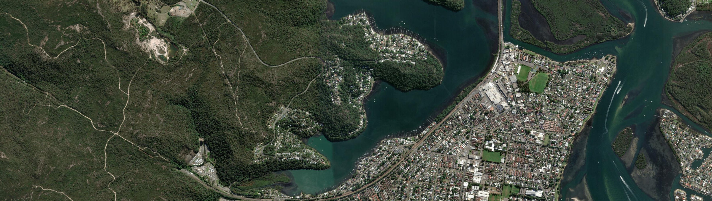 Aerial view of Phegans Bay, NSW