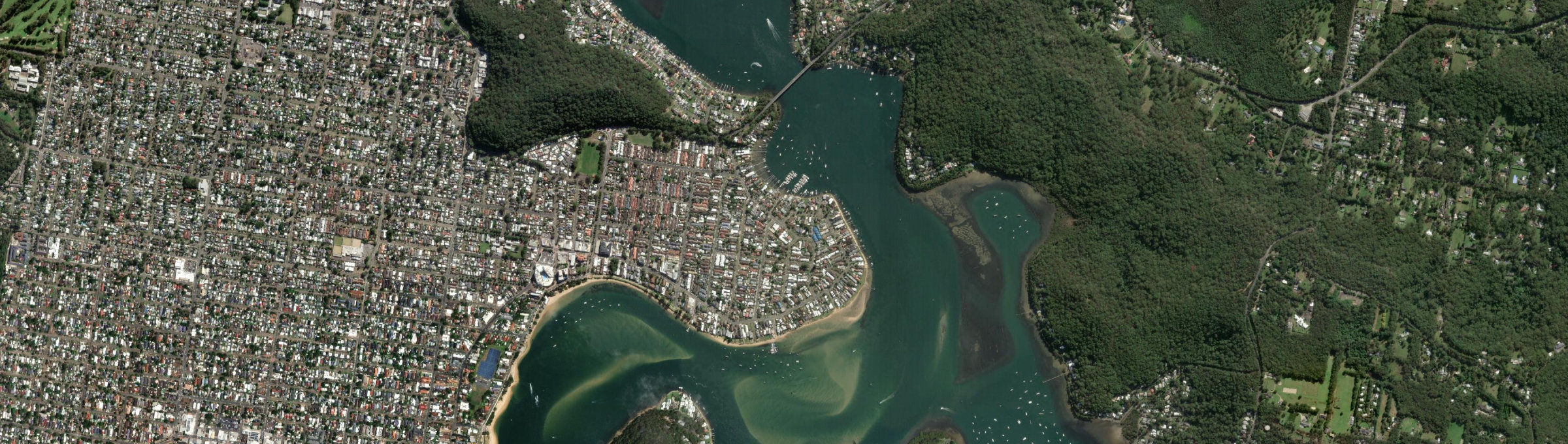 Aerial view of Booker Bay, NSW
