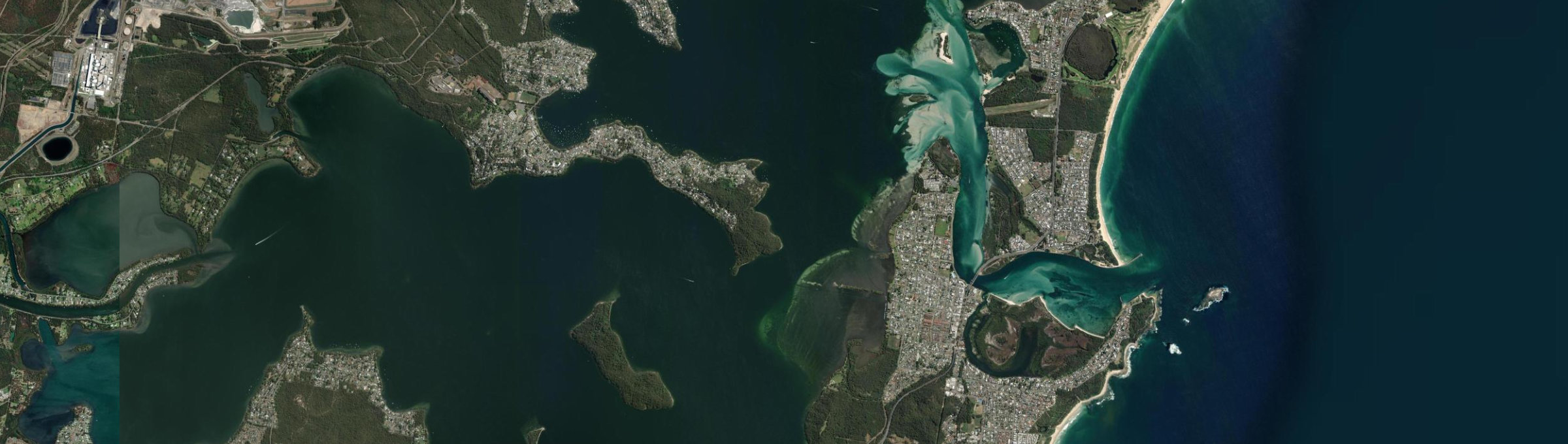 Aerial view of Lake Macquarie, NSW