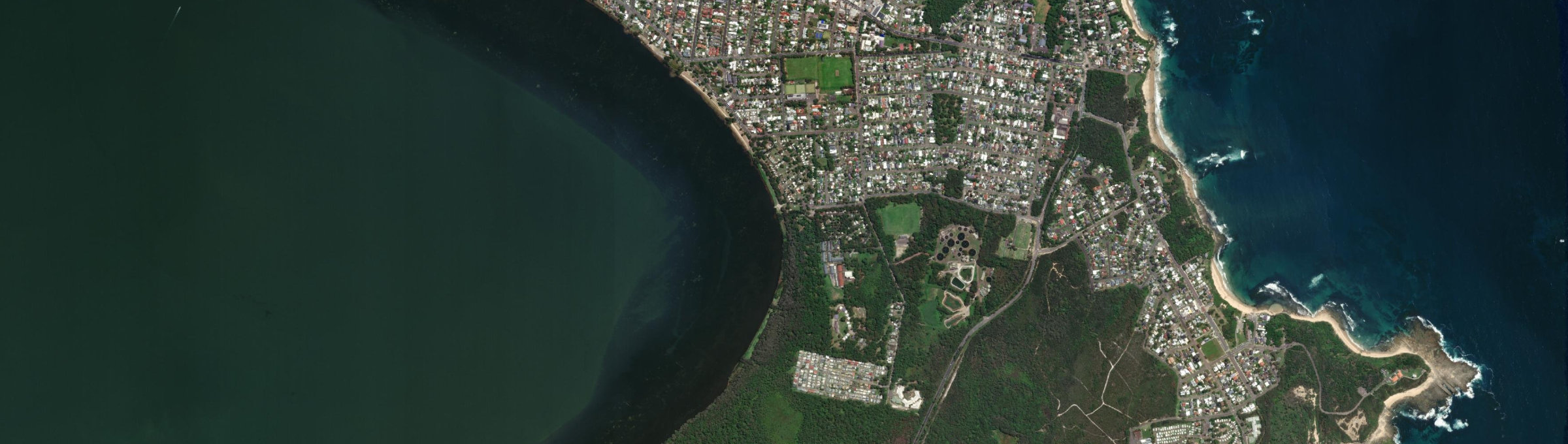 Aerial view of Canton Beach, NSW