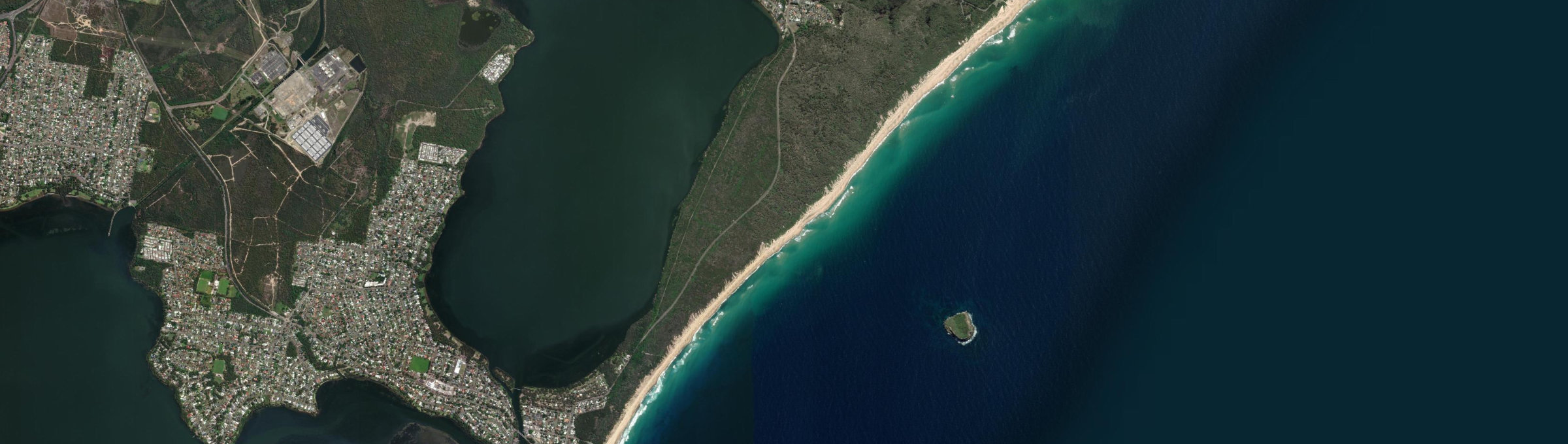 Aerial view of Budgewoi Peninsula, NSW