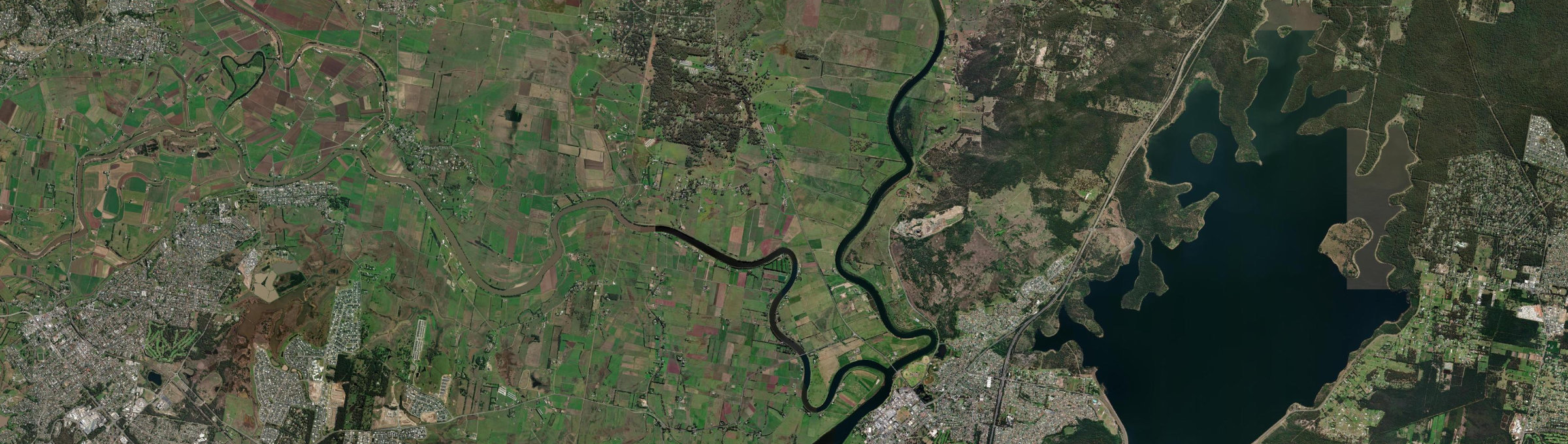 Aerial view of Nelsons Plains, NSW