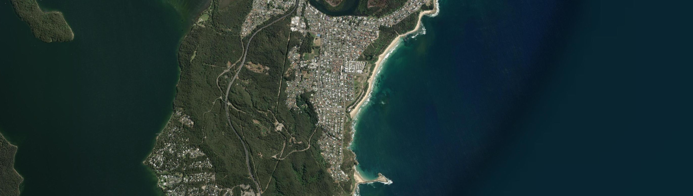 Aerial view of Caves Beach, NSW