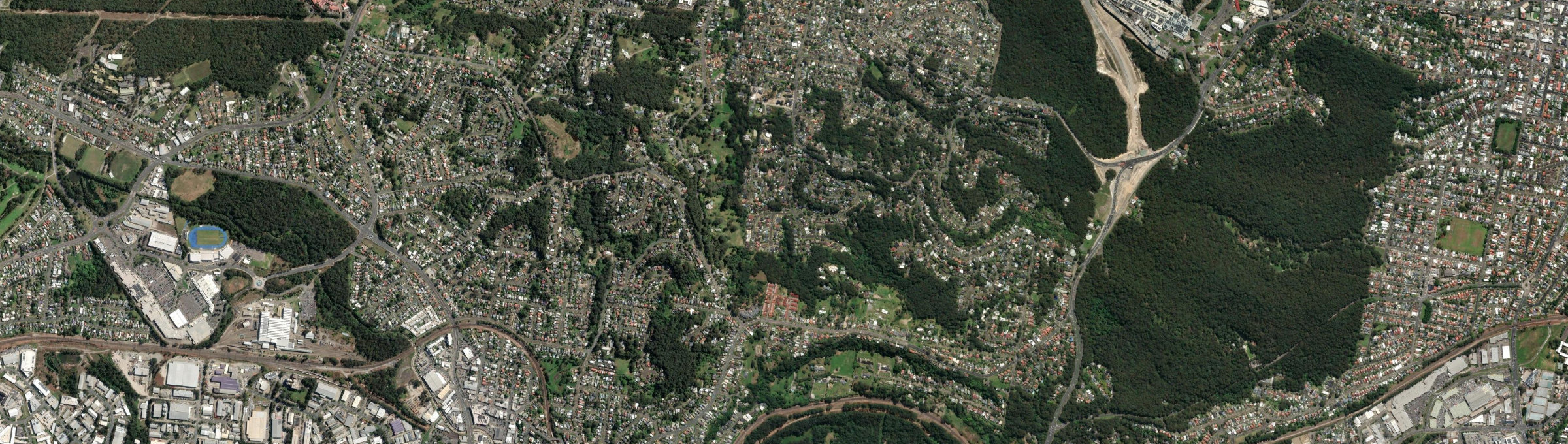 Aerial view of Cardiff Heights, NSW