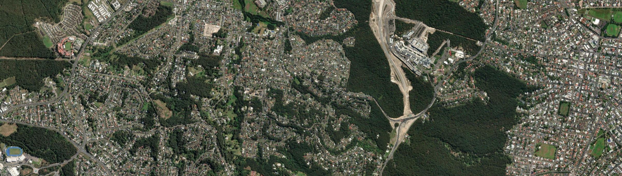 Aerial view of Rankin Park, NSW