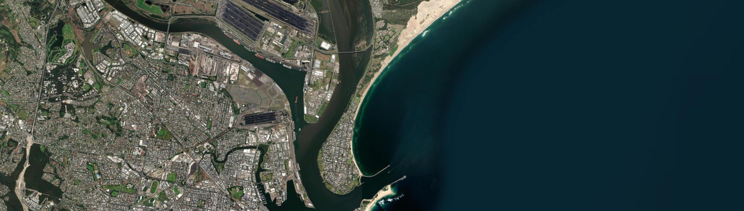 Aerial view of Stockton (NSW), NSW