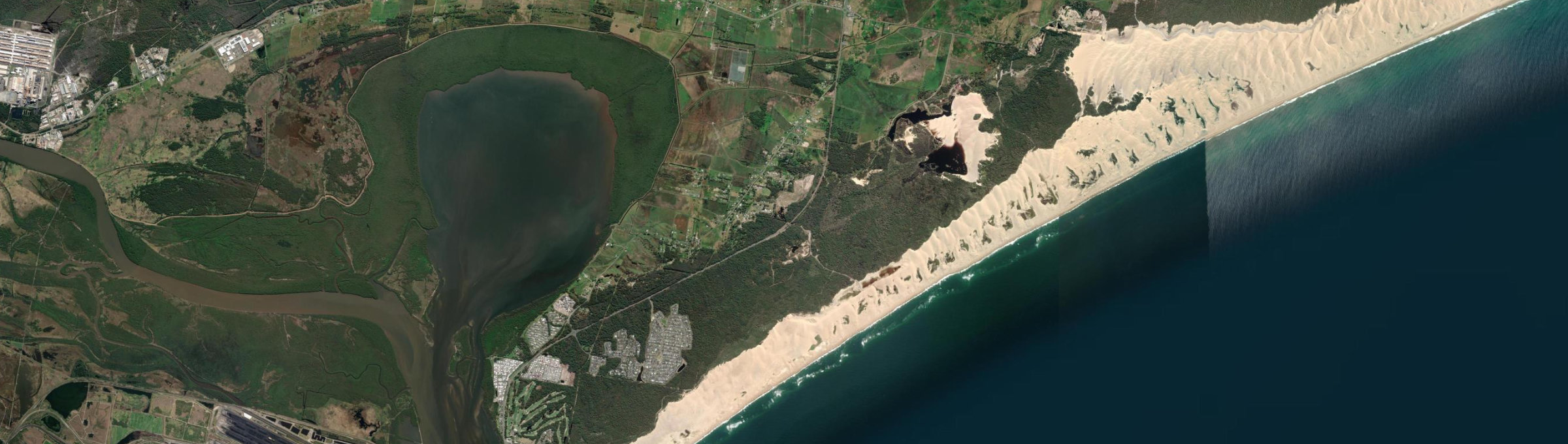 Aerial view of Fullerton Cove, NSW
