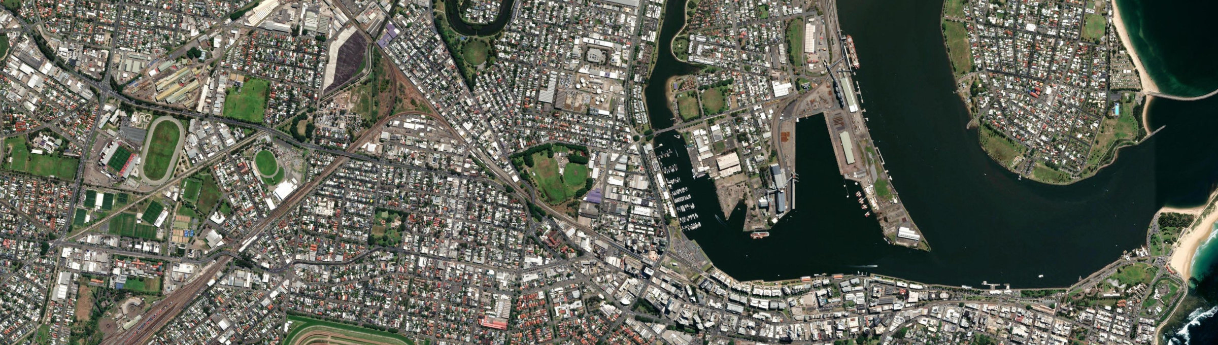 Aerial view of Wickham (NSW), NSW