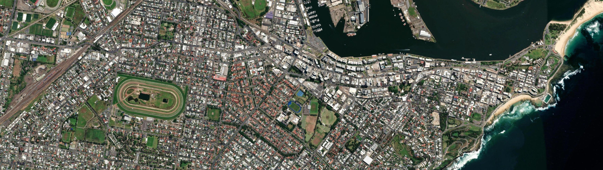 Aerial view of Newcastle West, NSW