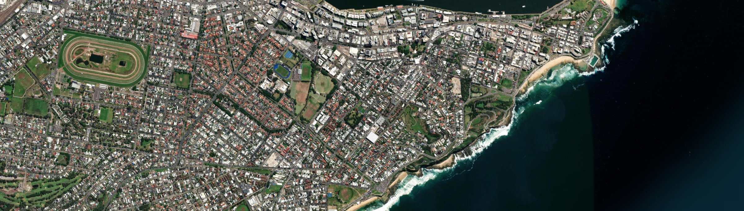 Aerial view of Cooks Hill, NSW