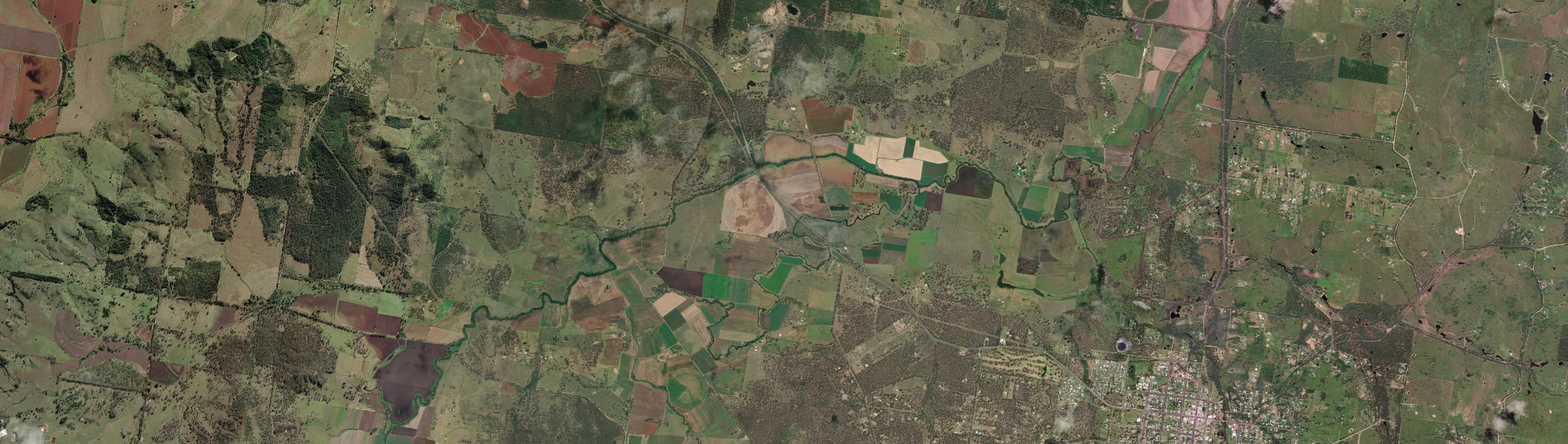 Aerial view of Barker Creek Flat, QLD