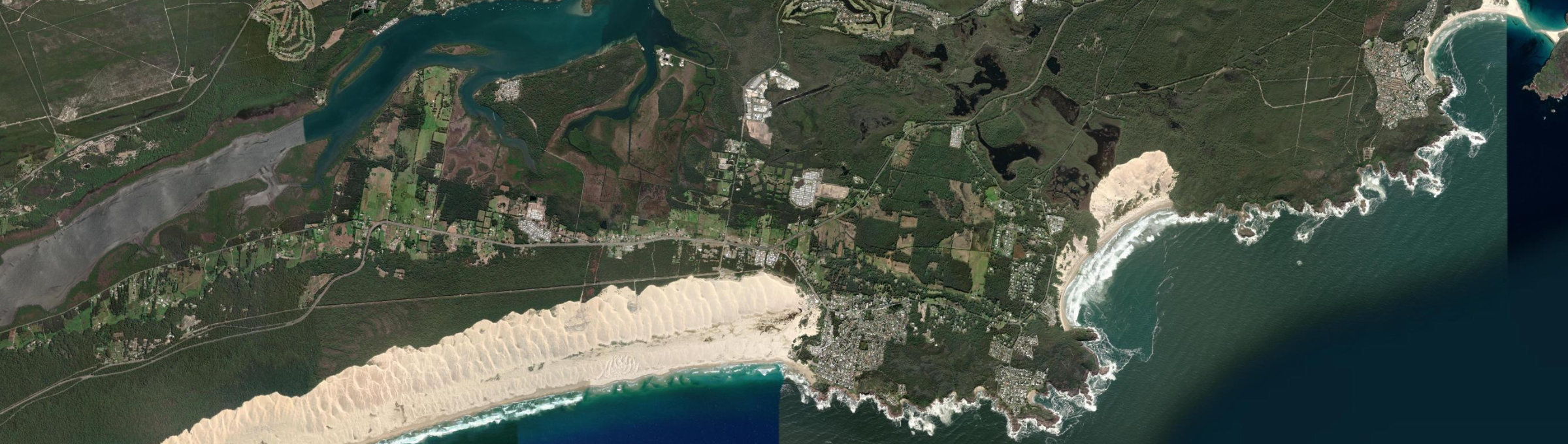 Aerial view of Anna Bay, NSW