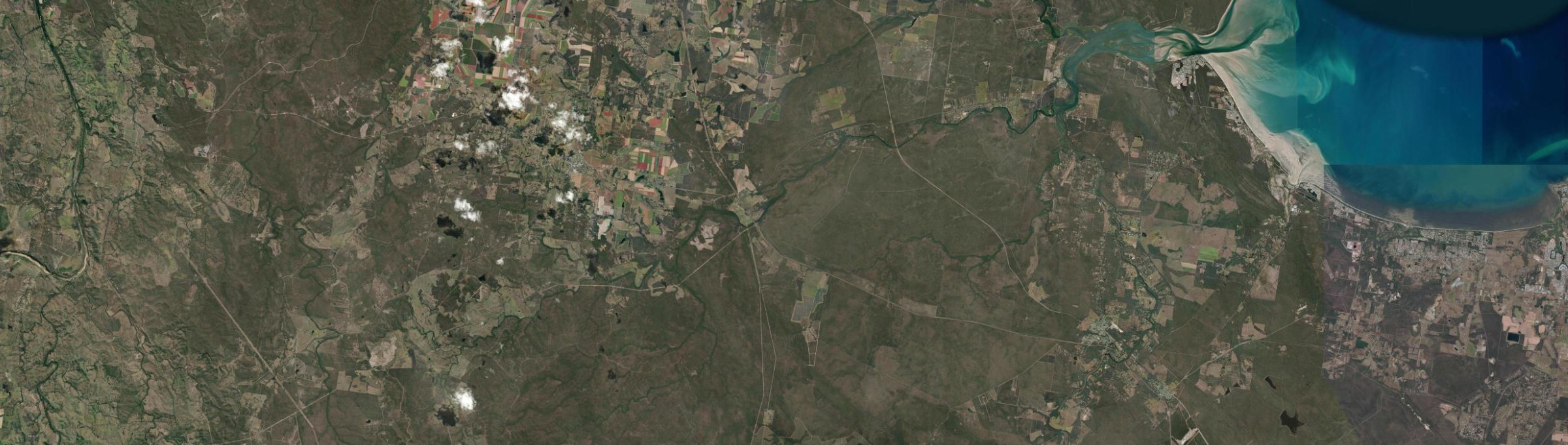 Aerial view of Isis River, QLD