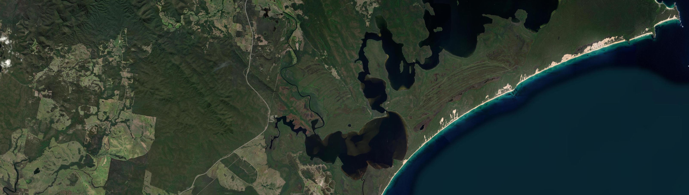 Aerial view of Bombah Point, NSW