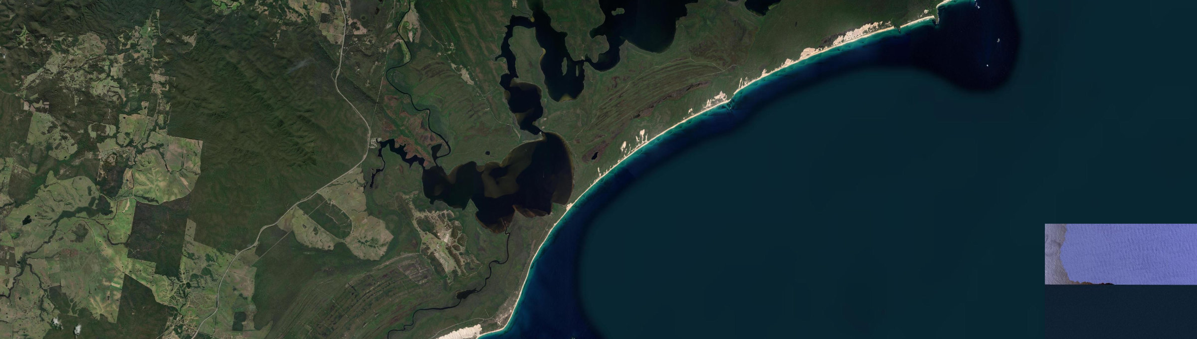 Aerial view of Mungo Brush, NSW