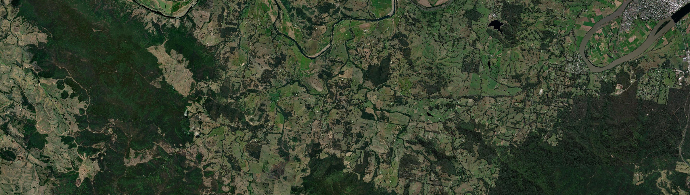 Aerial view of Burrell Creek, NSW