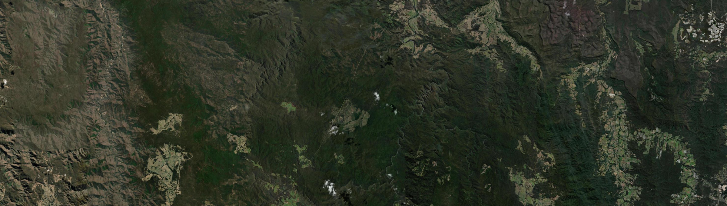 Aerial view of Clouds Creek, NSW