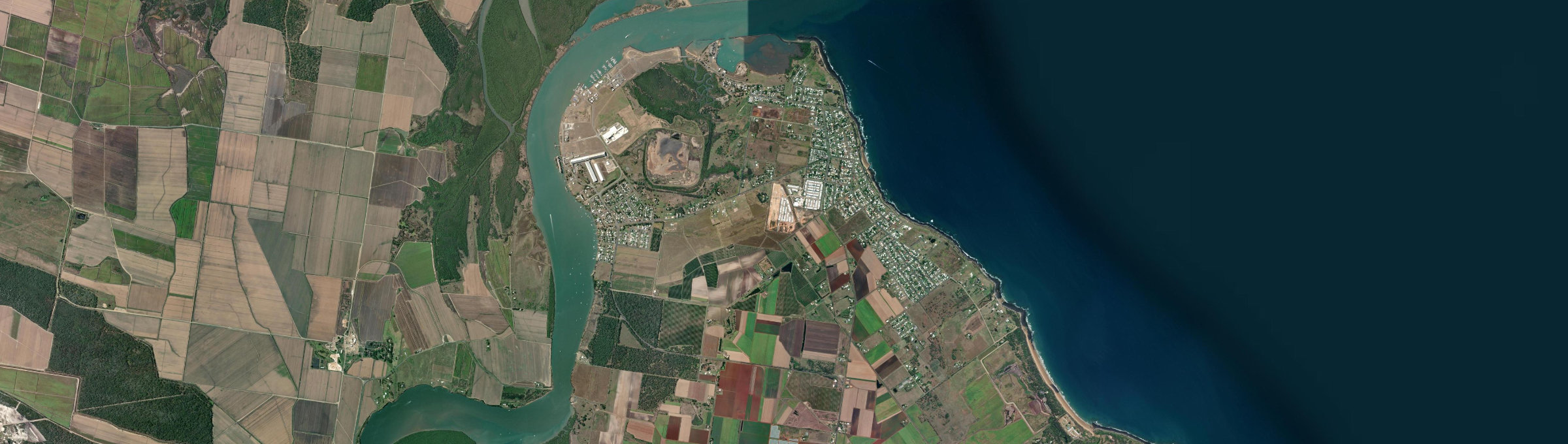 Aerial view of Burnett Heads, QLD