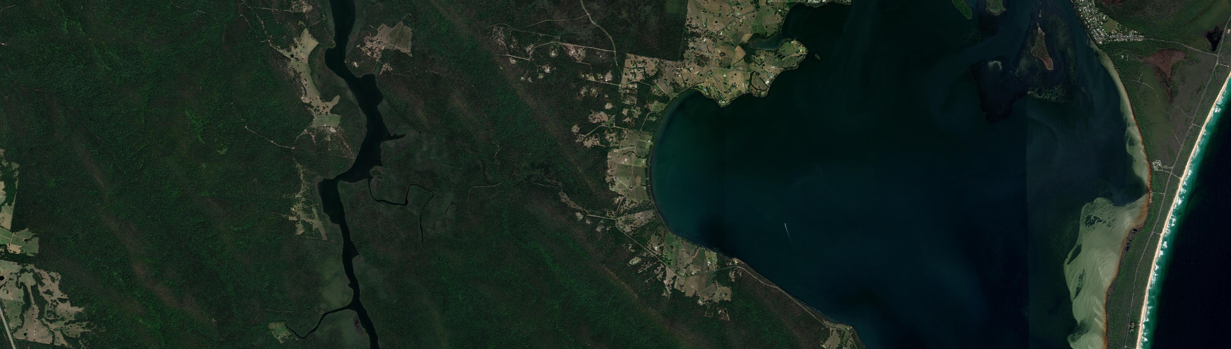 Aerial view of Coomba Bay, NSW