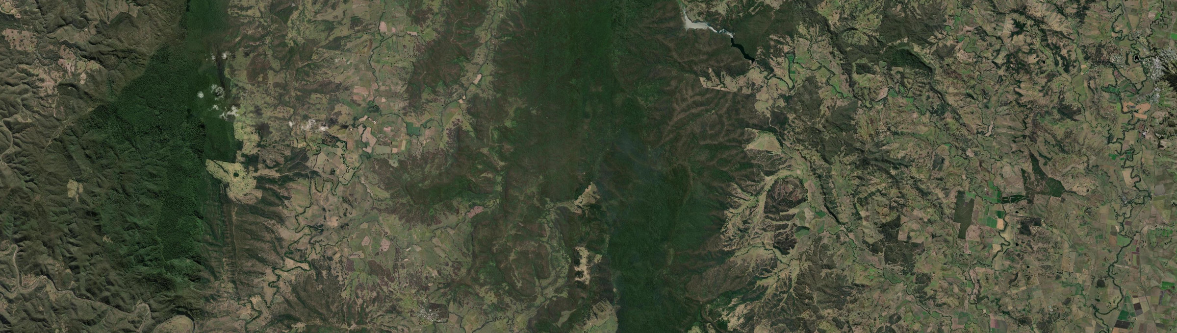 Aerial view of Peacock Creek, NSW