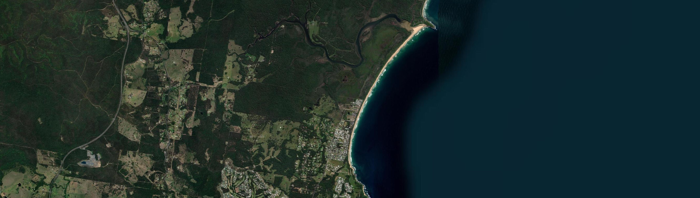 Aerial view of Diamond Beach, NSW