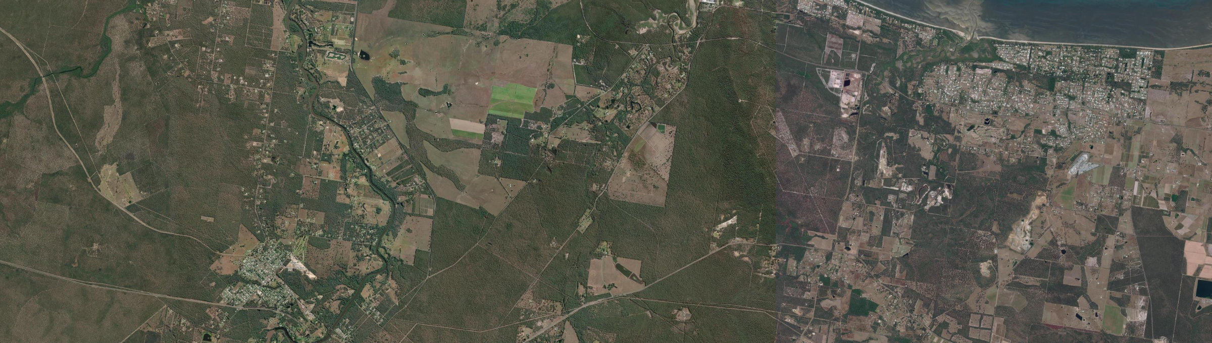 Aerial view of Beelbi Creek, QLD