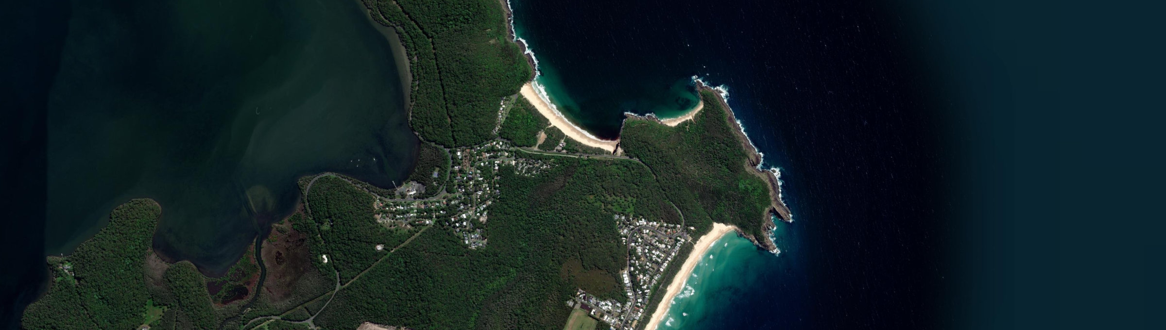 Aerial view of Elizabeth Beach, NSW