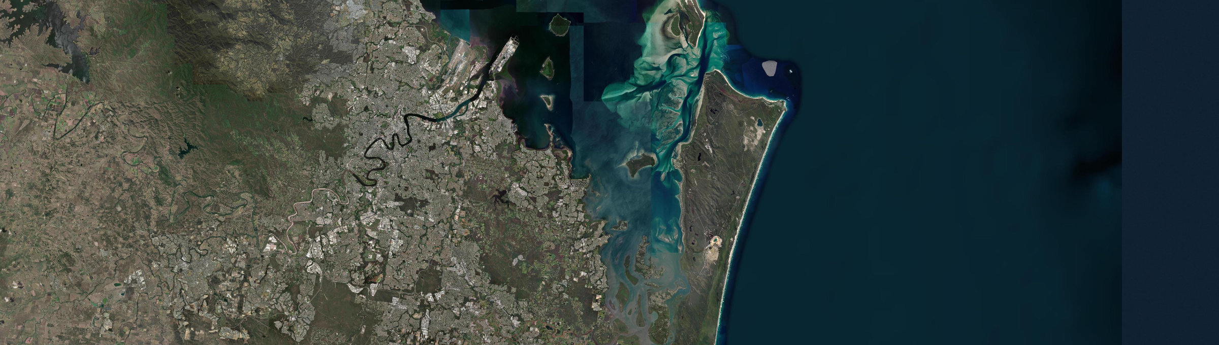 Aerial view of Moreton Bay, QLD