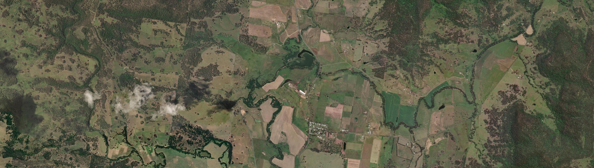 Aerial view of Old Bonalbo, NSW