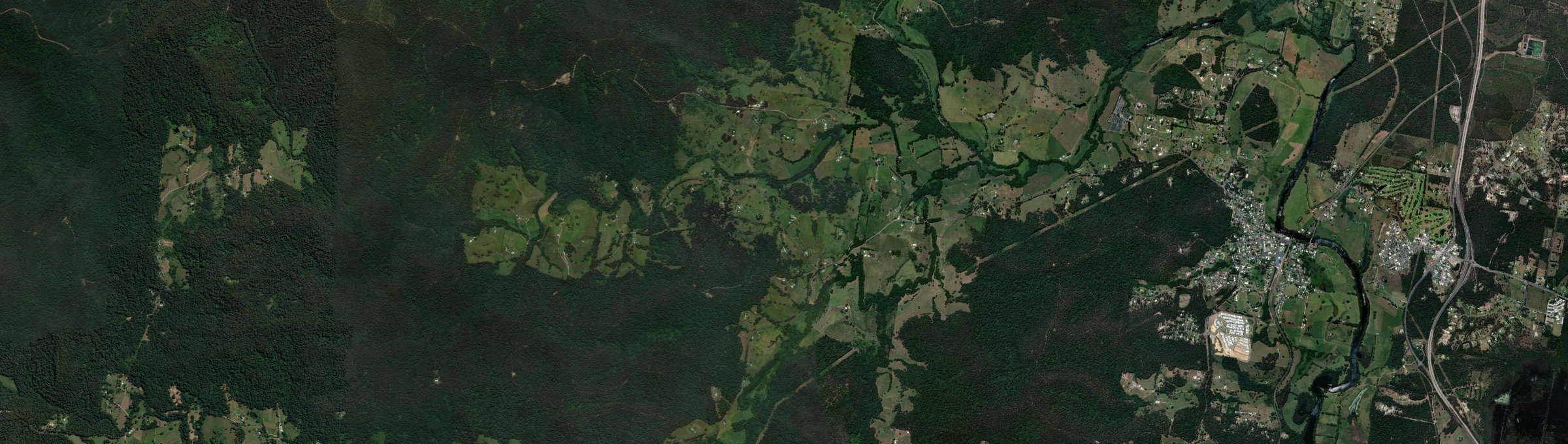 Aerial view of Upsalls Creek, NSW