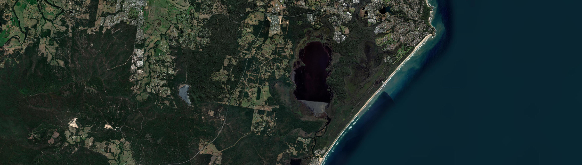 Aerial view of Lake Innes, NSW