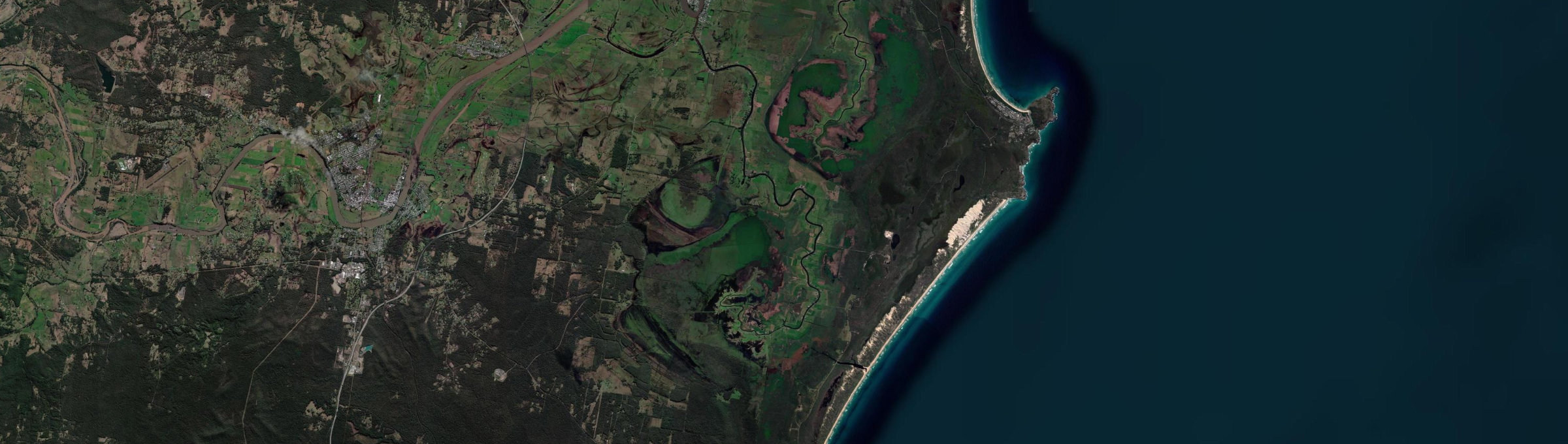 Aerial view of Belmore River, NSW