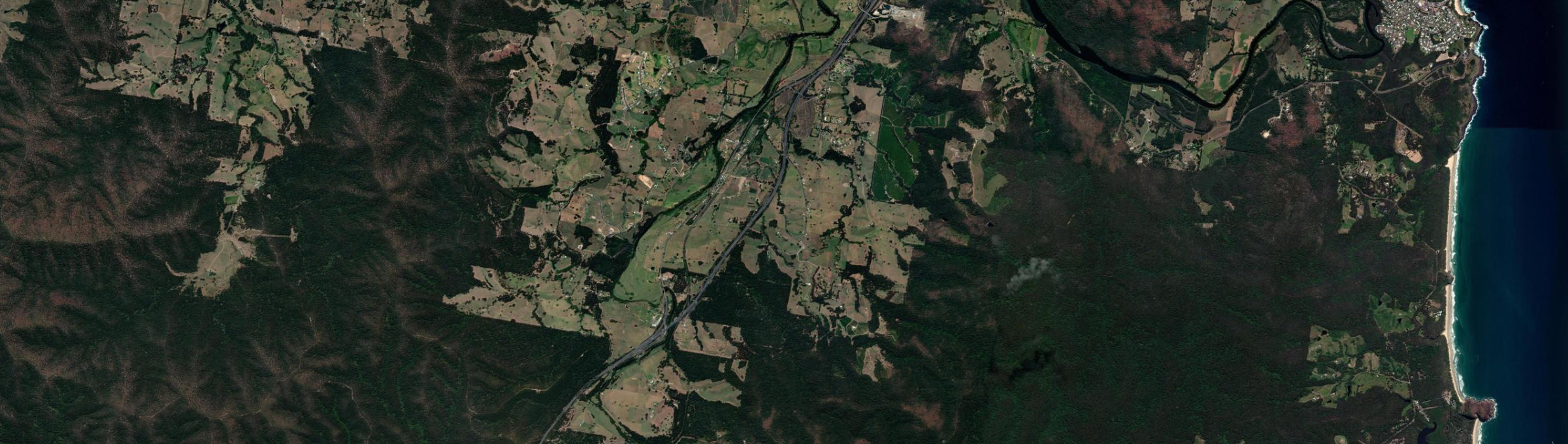 Aerial view of Warrell Creek, NSW