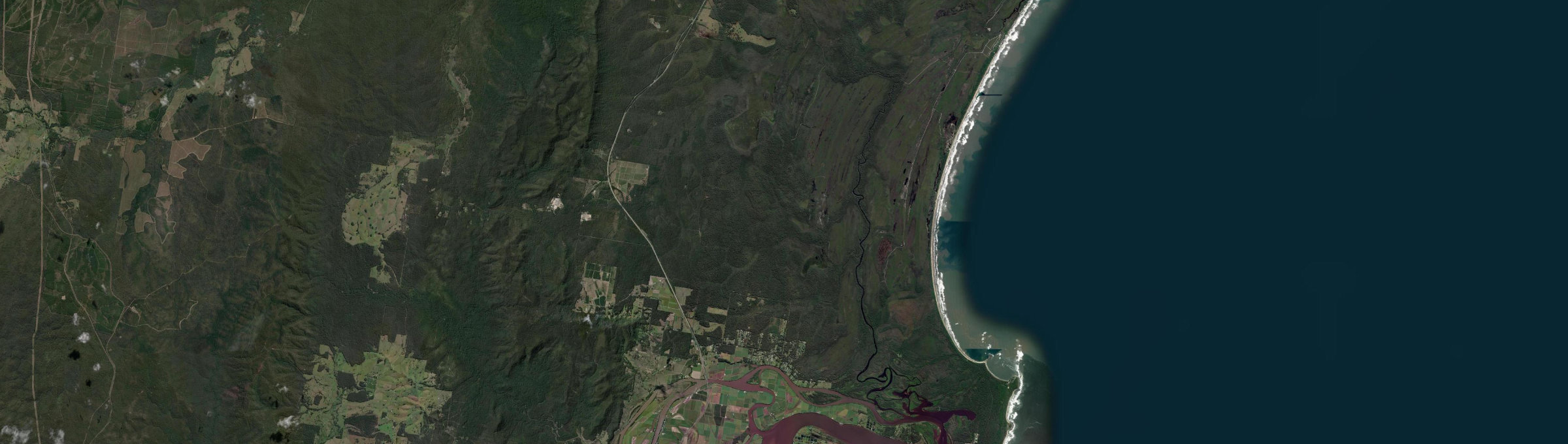 Aerial view of Woombah, NSW