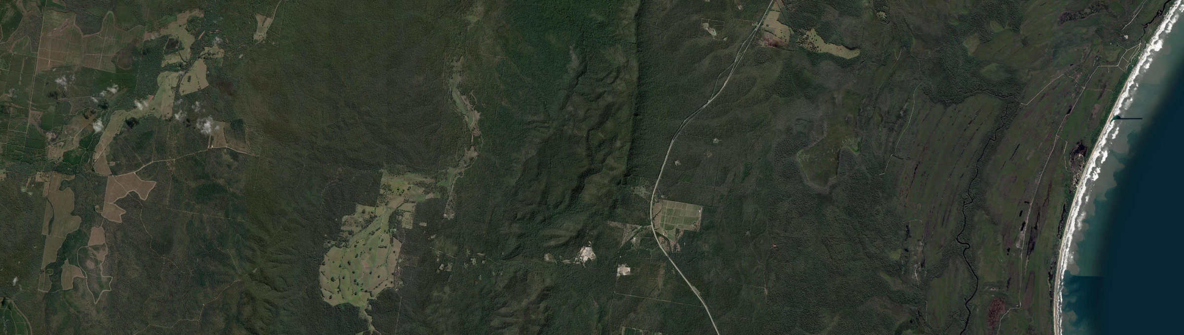 Aerial view of Jacky Bulbin Flat, NSW