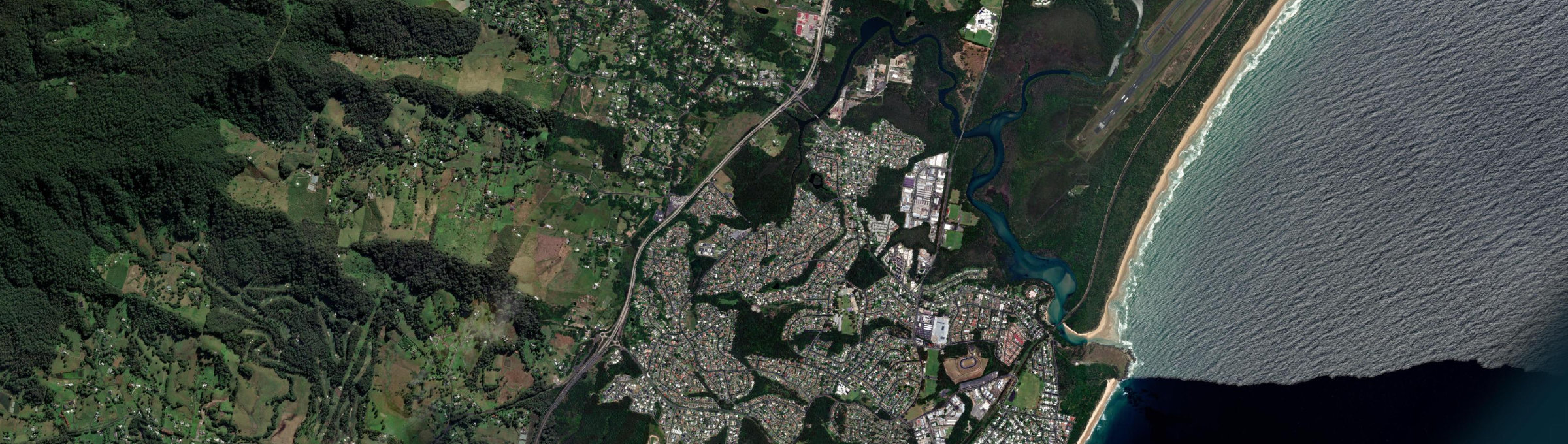 Aerial view of Boambee East, NSW
