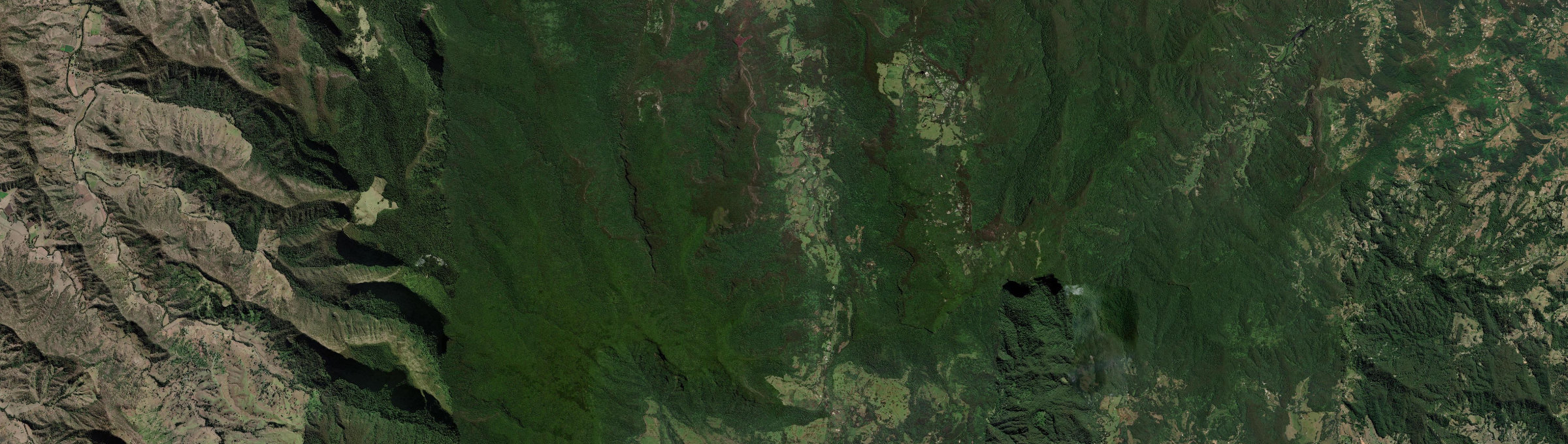 Aerial view of Natural Bridge, QLD