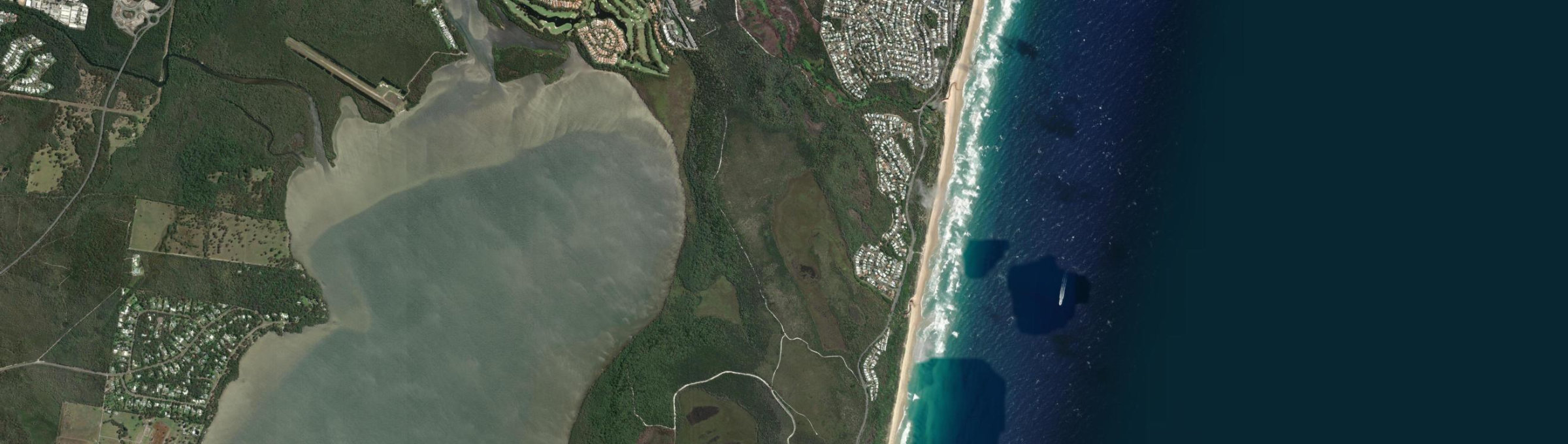 Aerial view of Castaways Beach, QLD
