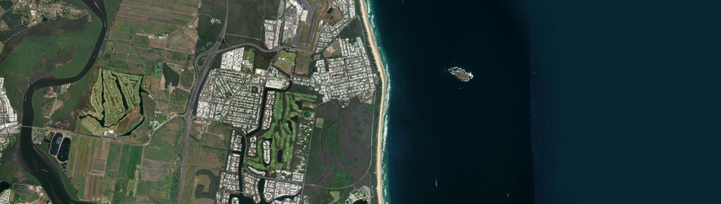 Aerial view of Mudjimba, QLD