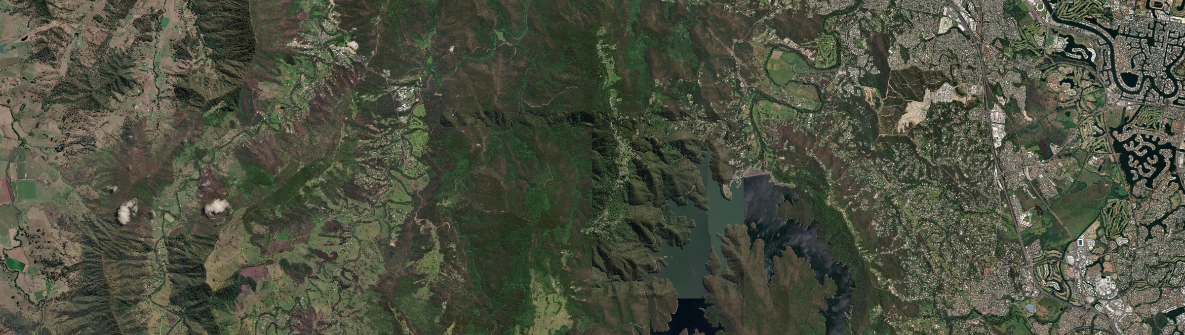 Aerial view of Lower Beechmont, QLD