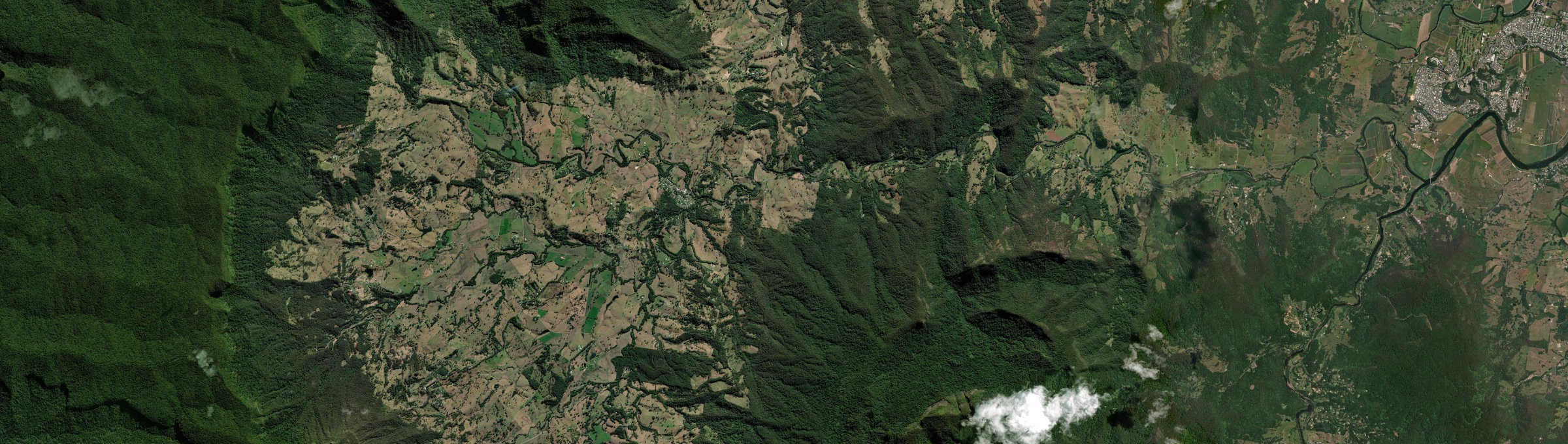 Aerial view of Tyalgum, NSW