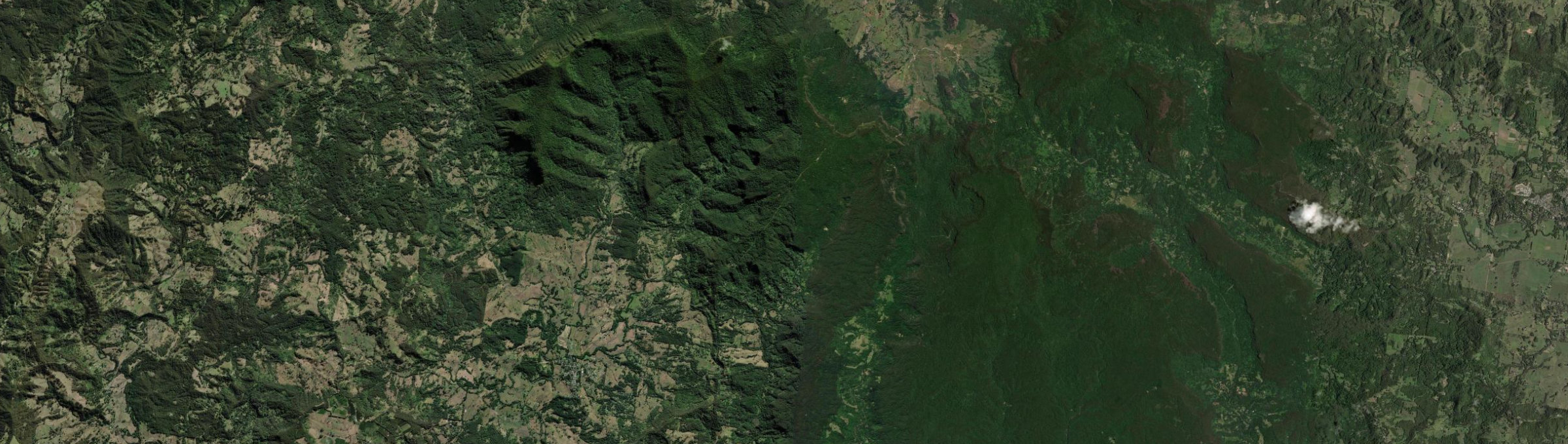 Aerial view of Nightcap, NSW