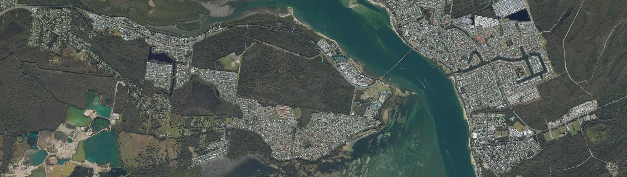 Aerial view of Sandstone Point, QLD