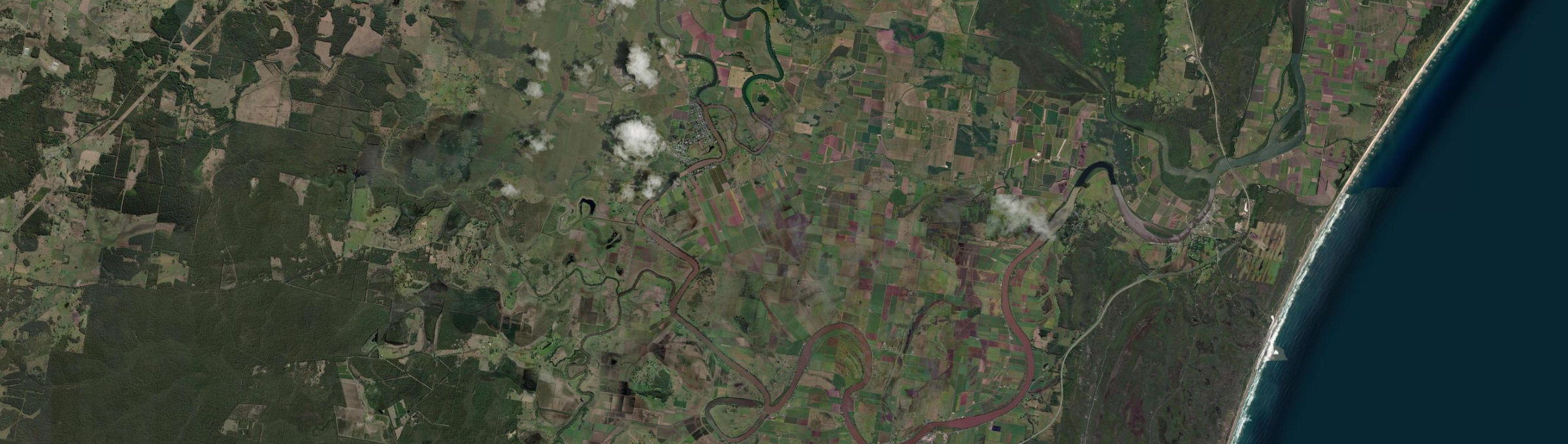 Aerial view of East Coraki, NSW