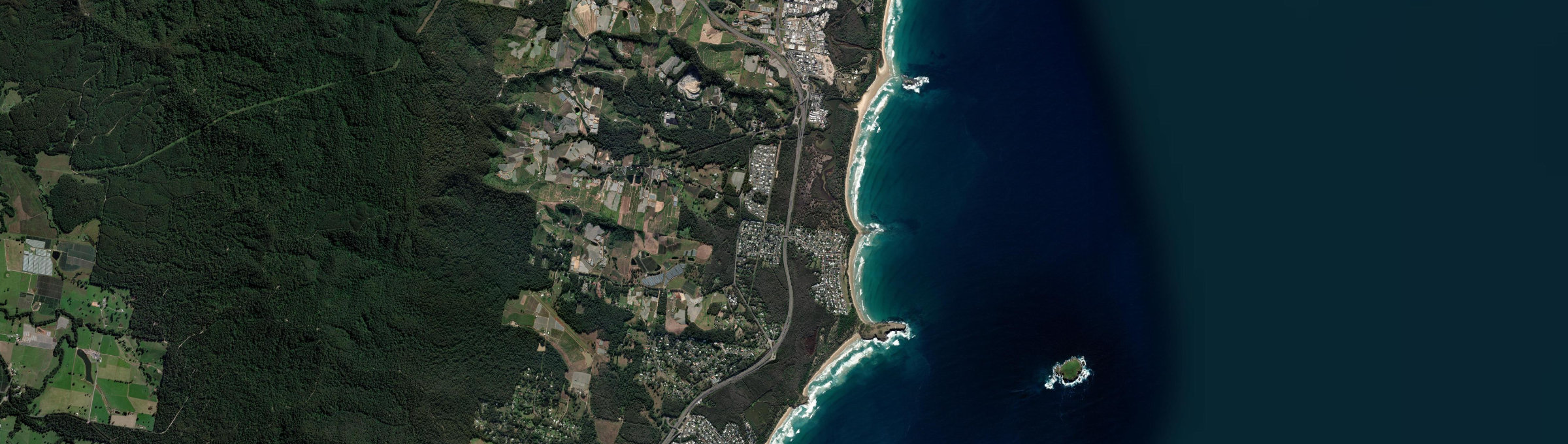 Aerial view of Sandy Beach, NSW
