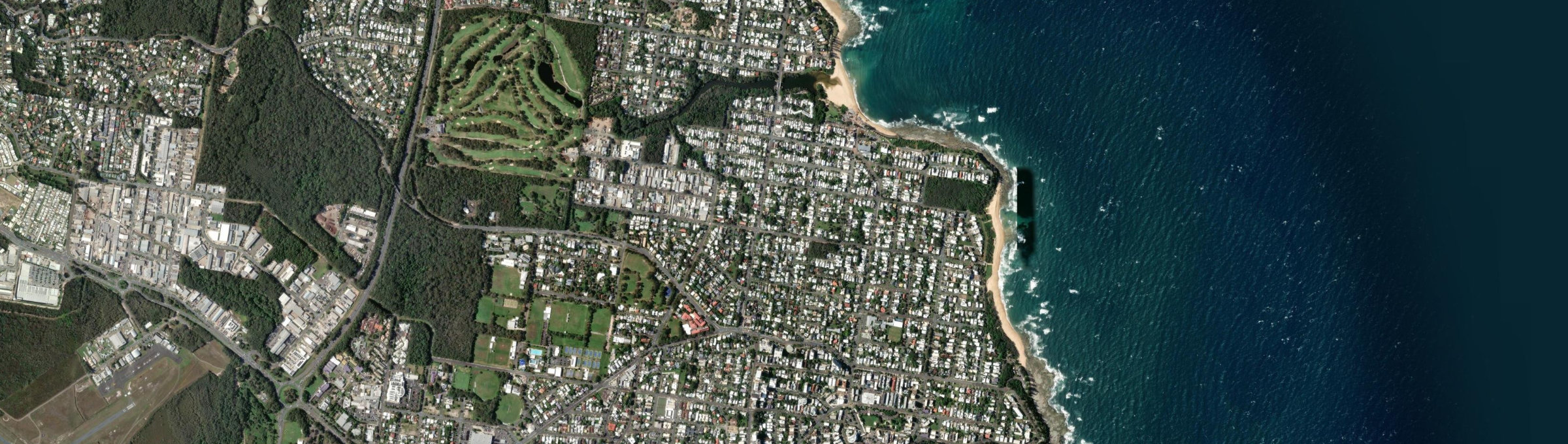 Aerial view of Moffat Beach, QLD