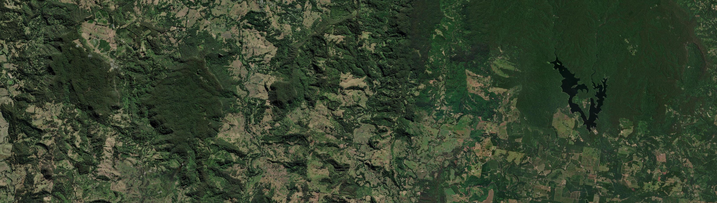 Aerial view of Tuntable Creek, NSW