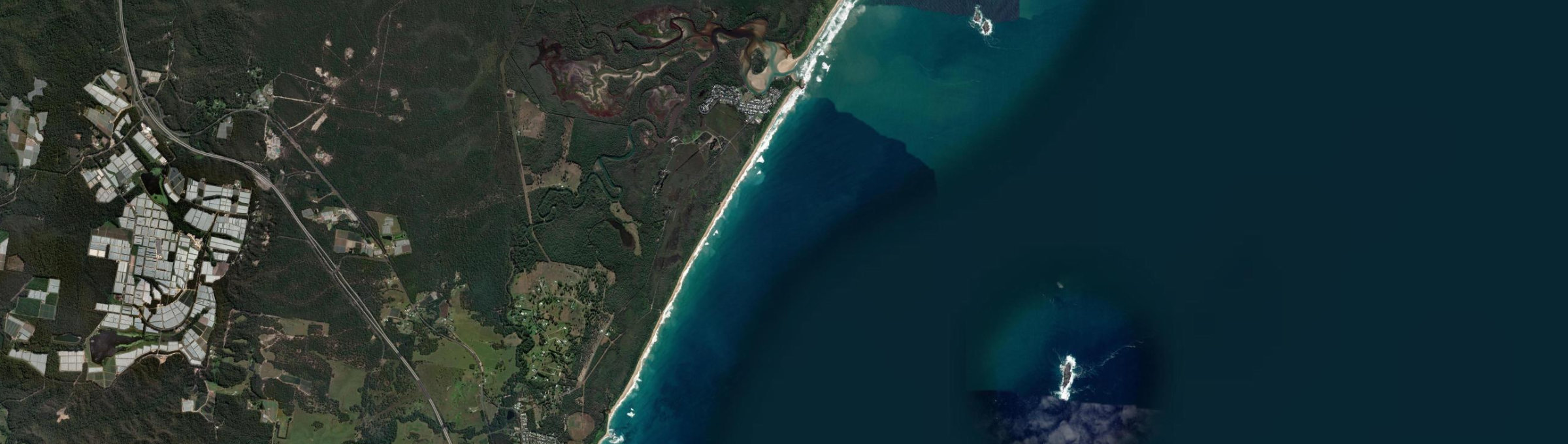 Aerial view of Red Rock, NSW