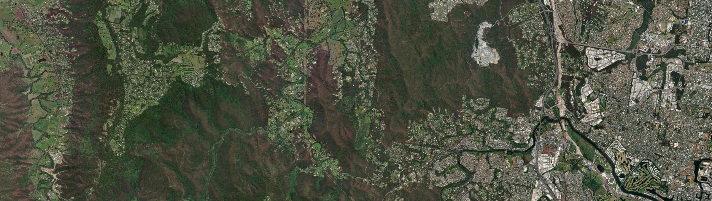 Aerial view of Mount Nathan, QLD