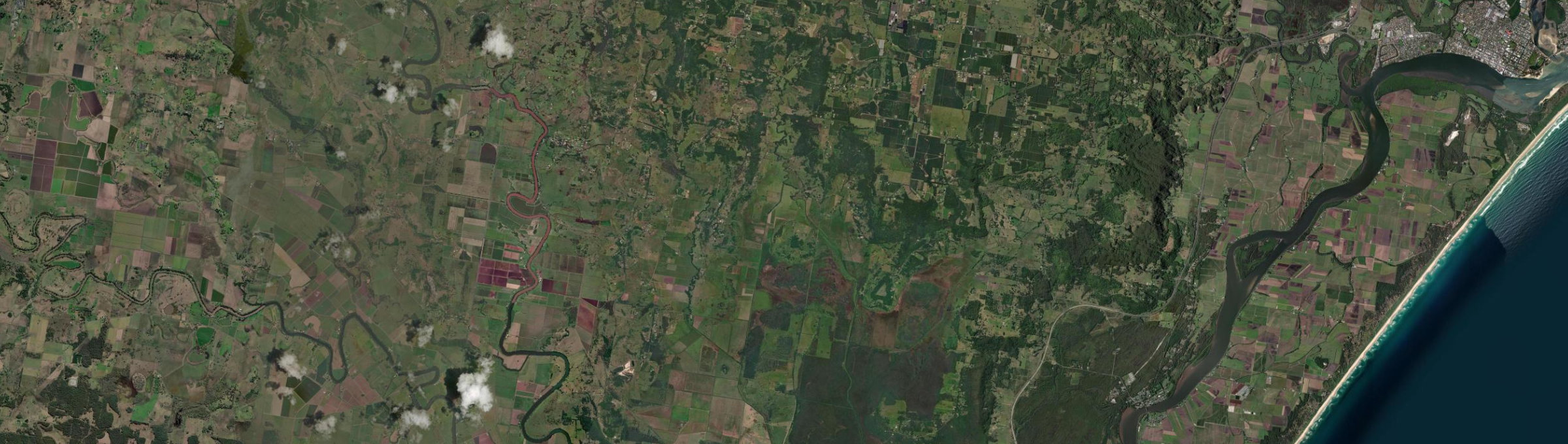 Aerial view of Marom Creek, NSW